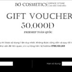Phiếu Quà Tặng Gift Voucher Khi Mua Sắm Tại Bơ Cosmetics 50K