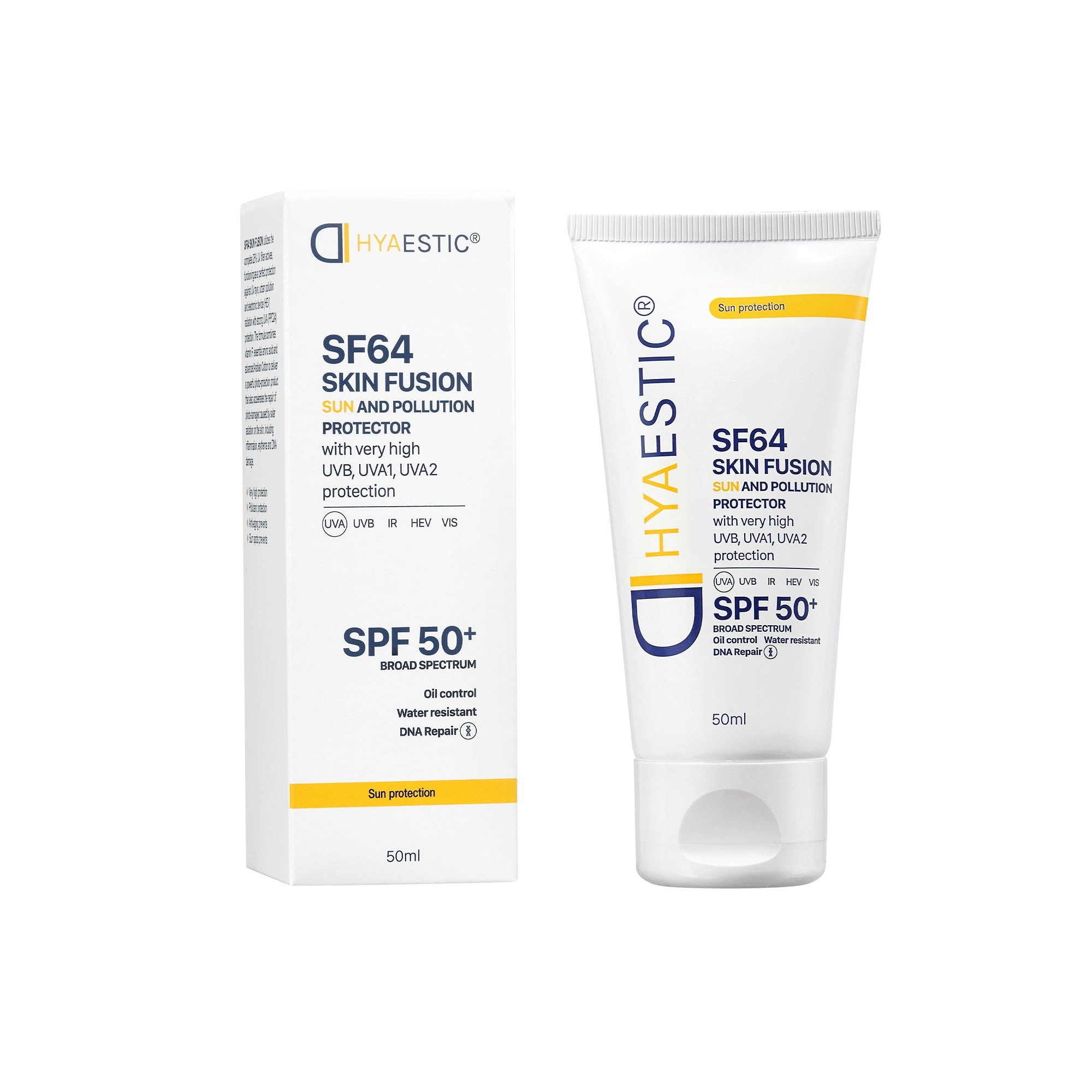 kem-chong-nang-hyaestic-skin-fusion-sf64-50ml-fullbox.jpg Kem Chống Nắng Hyaestic Skin Fusion SF64 Sun And Pollution Protector SPF50+ - Ảnh 1