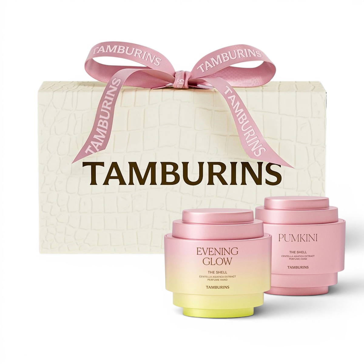 set-kem-tay-tamburins-shell-perfume-hand-duo-set-evening-glow-pumkini-introweb-bocosmetics.jpg Set Kem Tay Tamburins Shell Perfume Hand Duo Set (Evening Glow & Pumkini) - Ảnh 1
